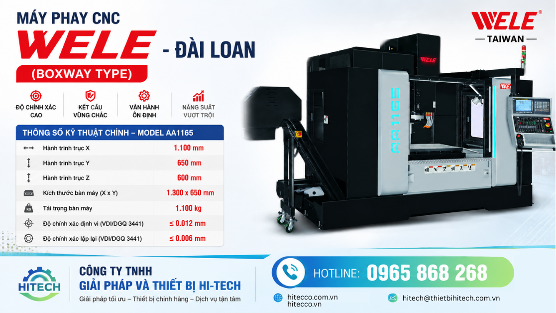 Máy phay CNC WELE AA Series boxway chuyên gia công nặng và khuôn mẫu